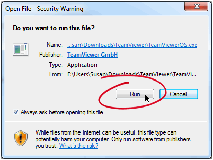 Security warning